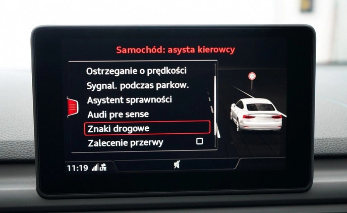 Audi A5 cena 179850 przebieg: 90295, rok produkcji 2019 z Rybnik małe 781